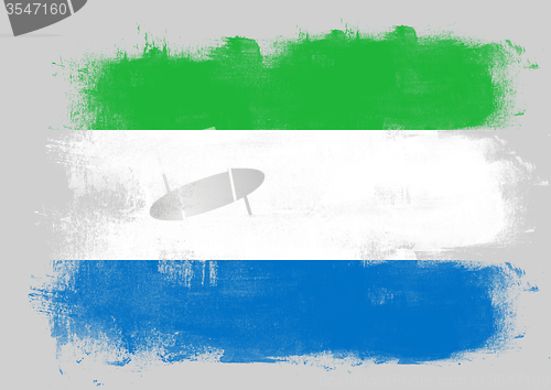 Image of Flag of Sierra Leone painted with brush