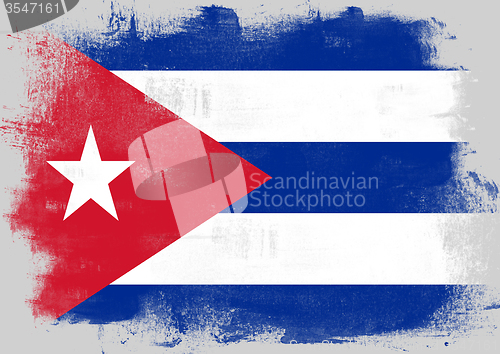 Image of Flag of Cuba painted with brush