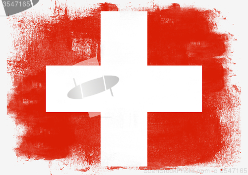 Image of Flag of Switzerland painted with brush