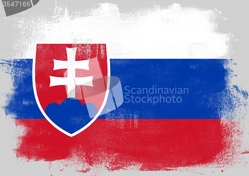 Image of Flag of Slovakia painted with brush