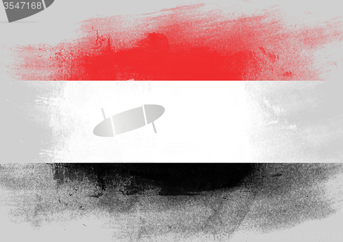 Image of Flag of Yemen painted with brush