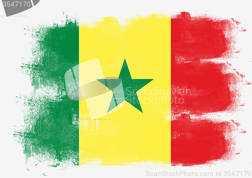 Image of Flag of Senegal painted with brush