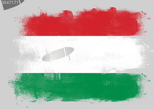 Image of Flag of Hungary painted with brush