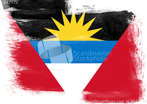 Image of Flag of Antigua and Barbuda painted with brush