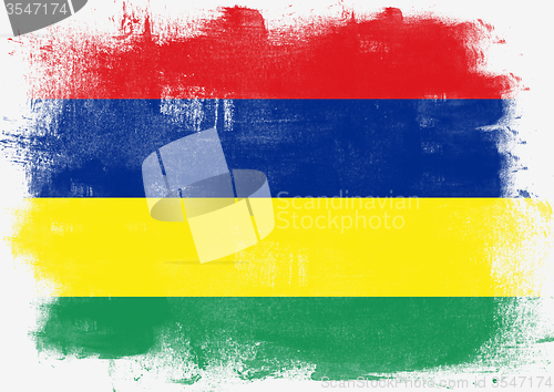 Image of Flag of Mauritius painted with brush