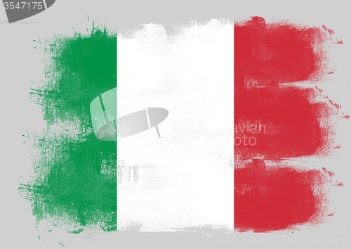 Image of Flag of Italy painted with brush