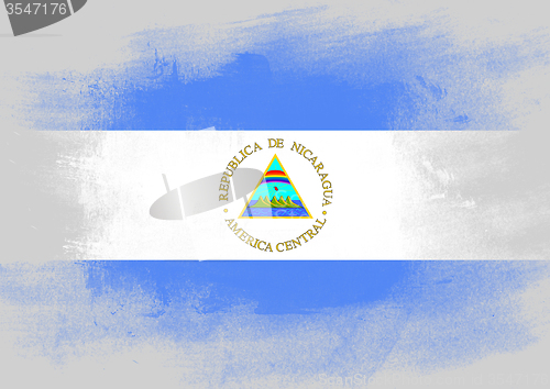 Image of Flag of Nicaragua painted with brush