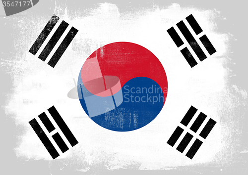 Image of Flag of South Korea painted with brush