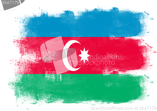 Image of Flag of Azerbaijan painted with brush