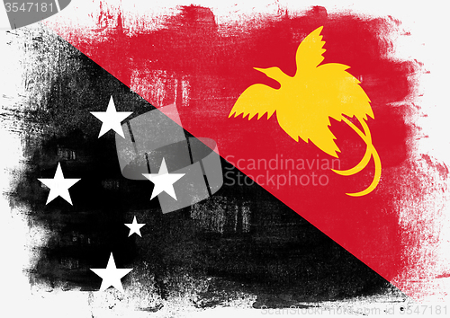 Image of Flag of Papua New Guinea painted with brush