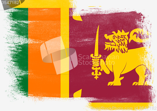 Image of Flag of Sri Lanka painted with brush