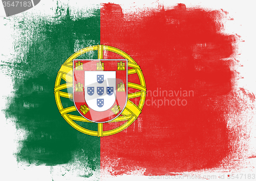 Image of Flag of Portugal painted with brush