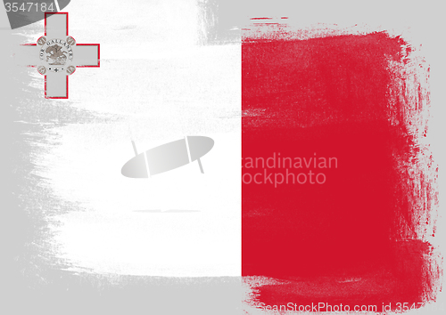 Image of Flag of Malta painted with brush