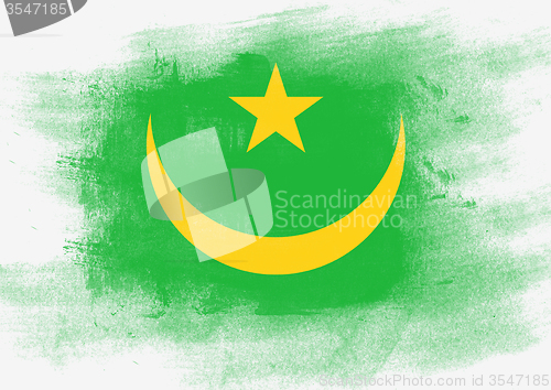 Image of Flag of Mauritania painted with brush