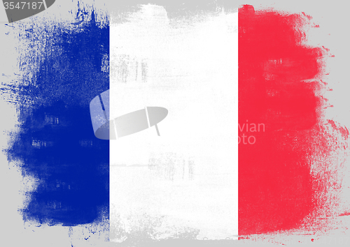 Image of Flag of France painted with brush