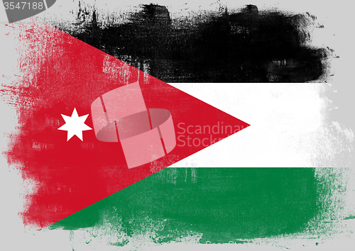 Image of Flag of Jordan painted with brush