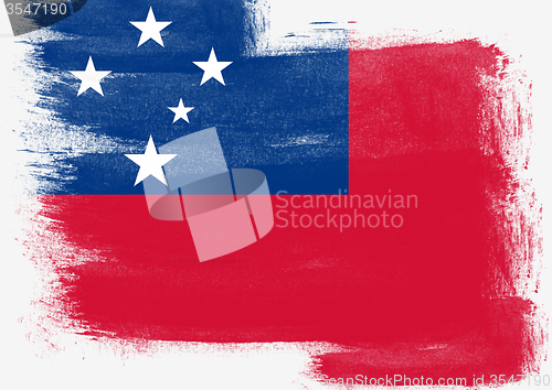 Image of Flag of Samoa painted with brush