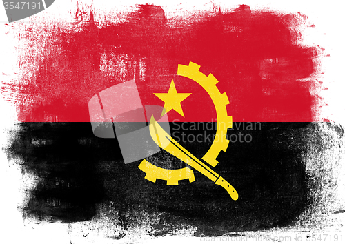 Image of Flag of Angola painted with brush