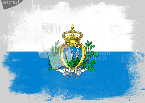 Image of Flag of San Marino painted with brush