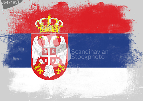 Image of Flag of Serbia painted with brush