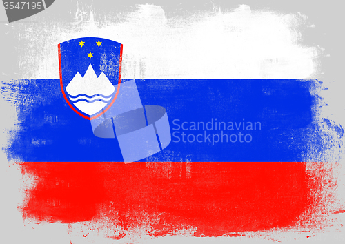 Image of Flag of Slovenia painted with brush