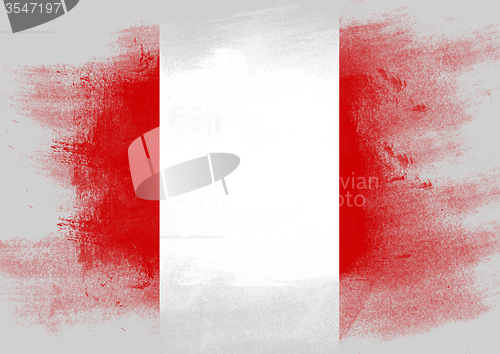 Image of Flag of Peru painted with brush