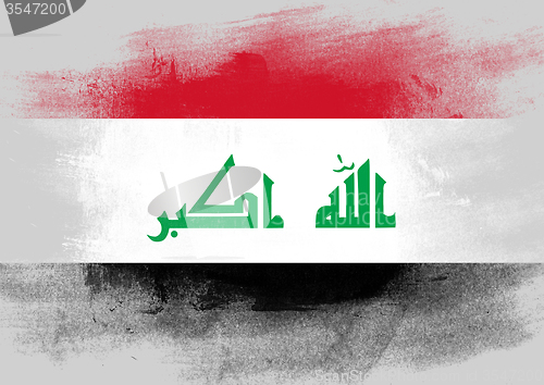 Image of Flag of Iraq painted with brush