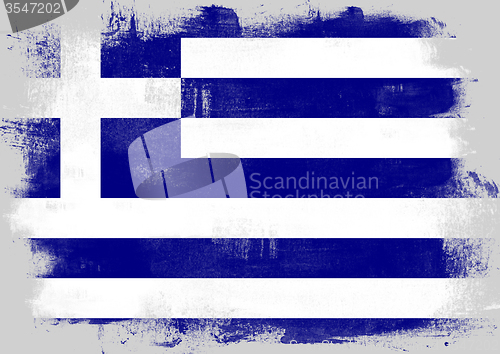 Image of Flag of Greece painted with brush