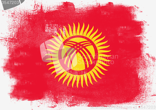 Image of Flag of Kyrgyzstan painted with brush