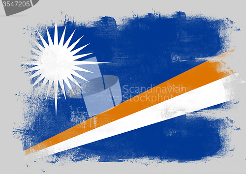 Image of Flag of Marshall Islands painted with brush