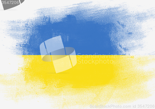 Image of Flag of Ukraine painted with brush