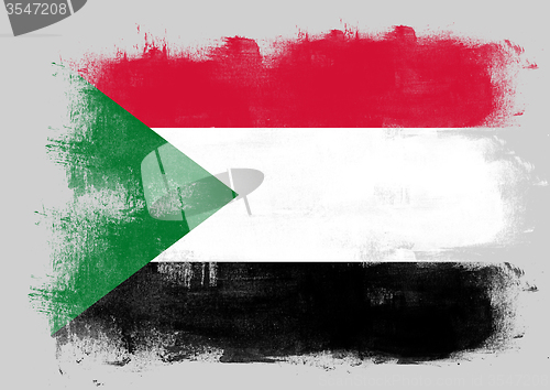 Image of Flag of Sudan painted with brush