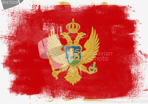 Image of Flag of Montenegro painted with brush