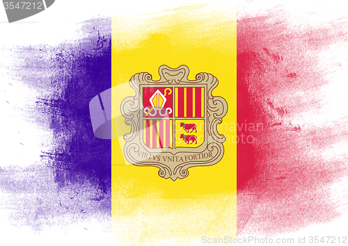 Image of Flag of Andorra painted with brush