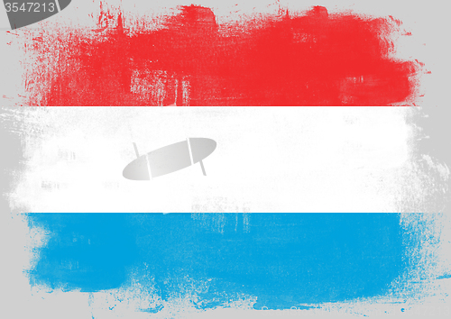 Image of Flag of Luxembourg painted with brush