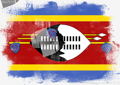 Image of Flag of Swaziland painted with brush