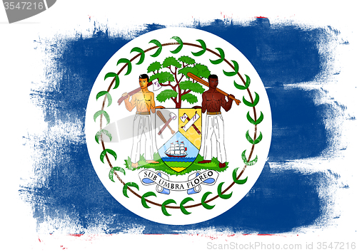 Image of Flag of Belize painted with brush