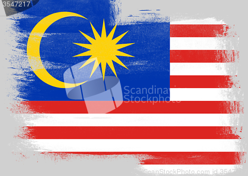 Image of Flag of Malaysia painted with brush