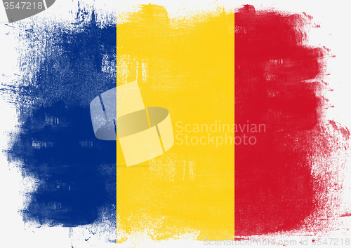 Image of Flag of Romania painted with brush