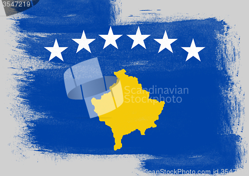 Image of Flag of Kosovo painted with brush