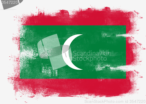 Image of Flag of Maldives painted with brush