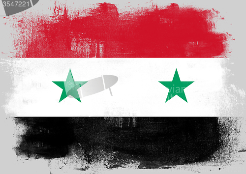 Image of Flag of Syria painted with brush