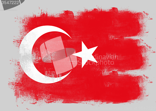 Image of Flag of Turkey painted with brush