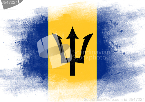 Image of Flag of Barbados painted with brush