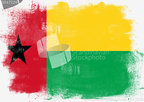 Image of Flag of Guinea Bissau painted with brush