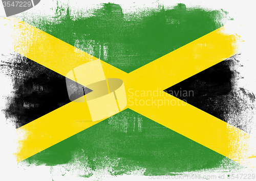 Image of Flag of Jamaica painted with brush