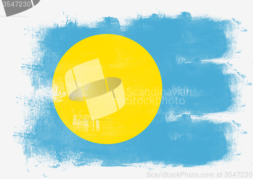 Image of Flag of Palau painted with brush