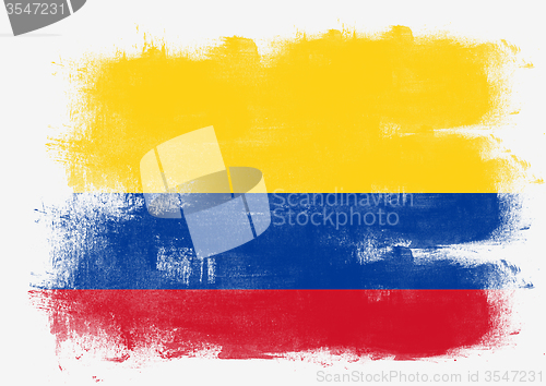 Image of Flag of Colombia painted with brush