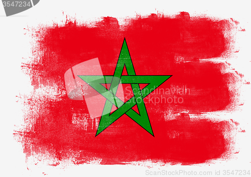 Image of Flag of Morocco painted with brush