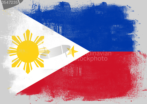 Image of Flag of Philippines painted with brush